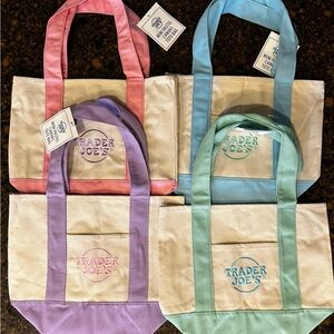 Canvas Tote Bag Set Or Singles- Pink, Blue, Purple, Green